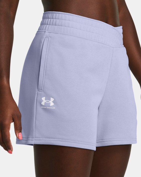 Women's UA Rival Terry Shorts in Purple image number 3